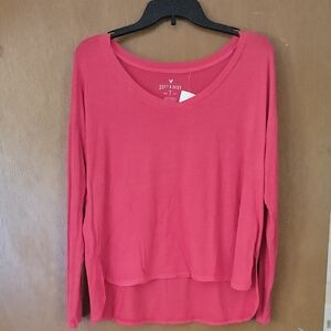 American Eagle Outfitters Coral Long Sleeve Blouse